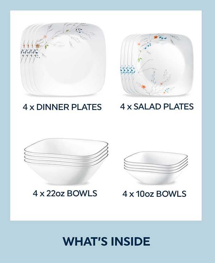Corelle Adlyn 16 Piece Dinnerware Set, Service for 4 Macy's