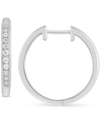 Lab-Created Diamond Small Hoop Earrings (1/4 ct. t.w.) in Sterling Silver