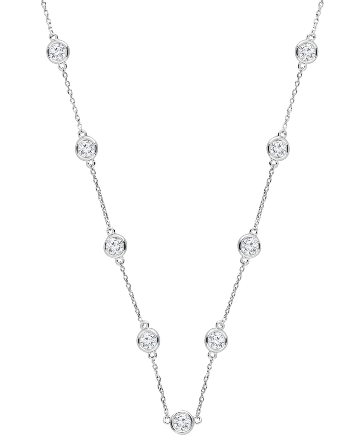 Lab Grown Diamond Statement Necklace (6 ct. t.w.) in 14k White Gold, 18" + 4" extender - White Gold