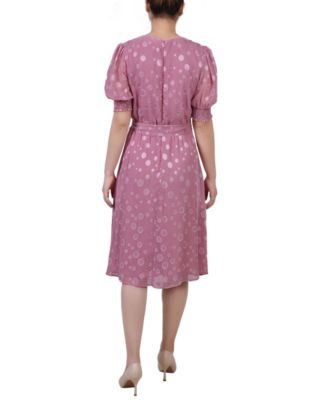 Women's Elbow Sleeve Swiss Dot Dress