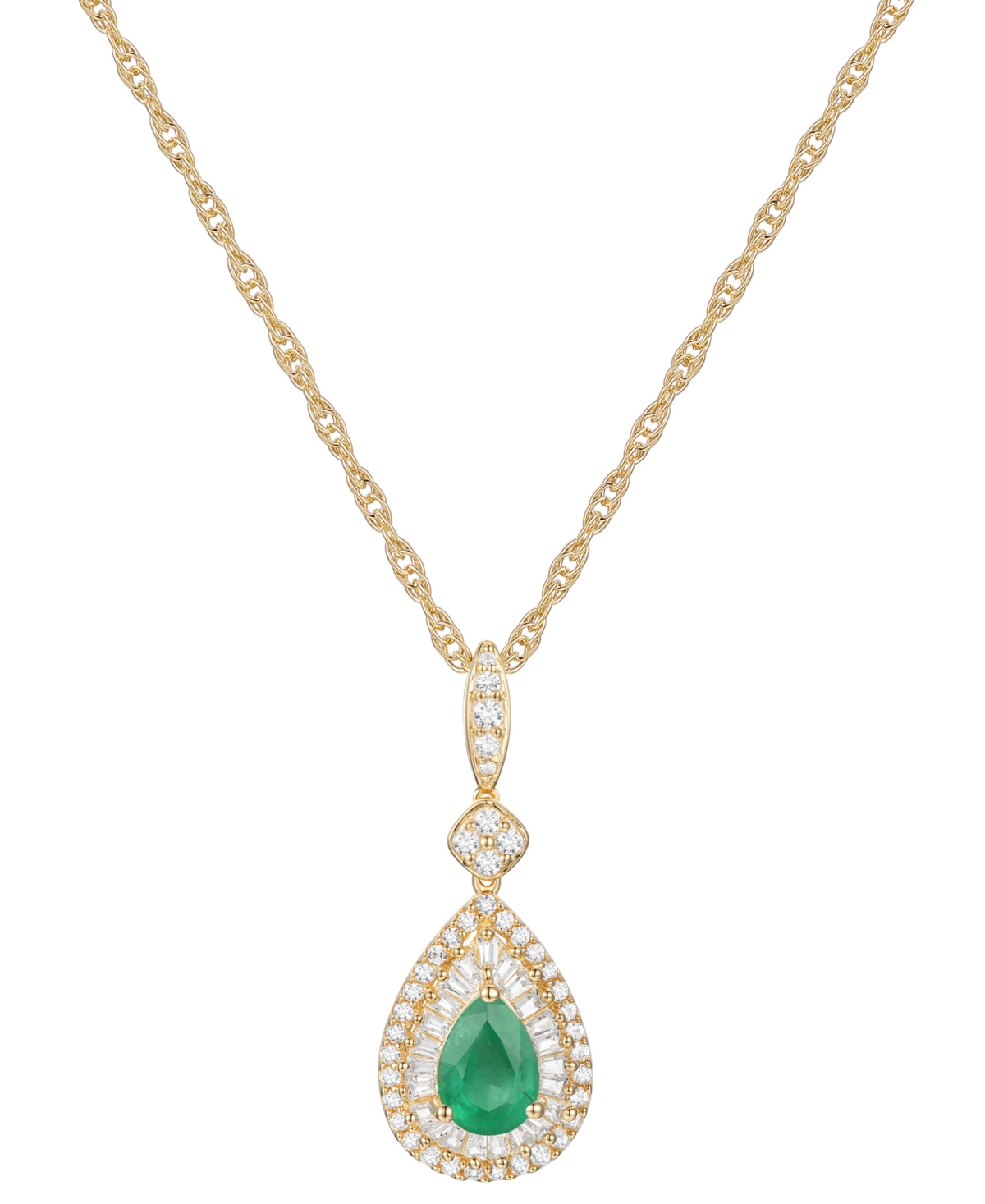 Sapphire (5/8 ct. t.w.) & Diamond (1/3 ct. t.w.) Teardrop Halo 18