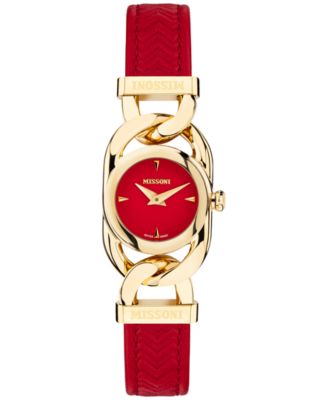 Missoni - Women's Swiss Gioiello Red Leather Strap Watch 23mm