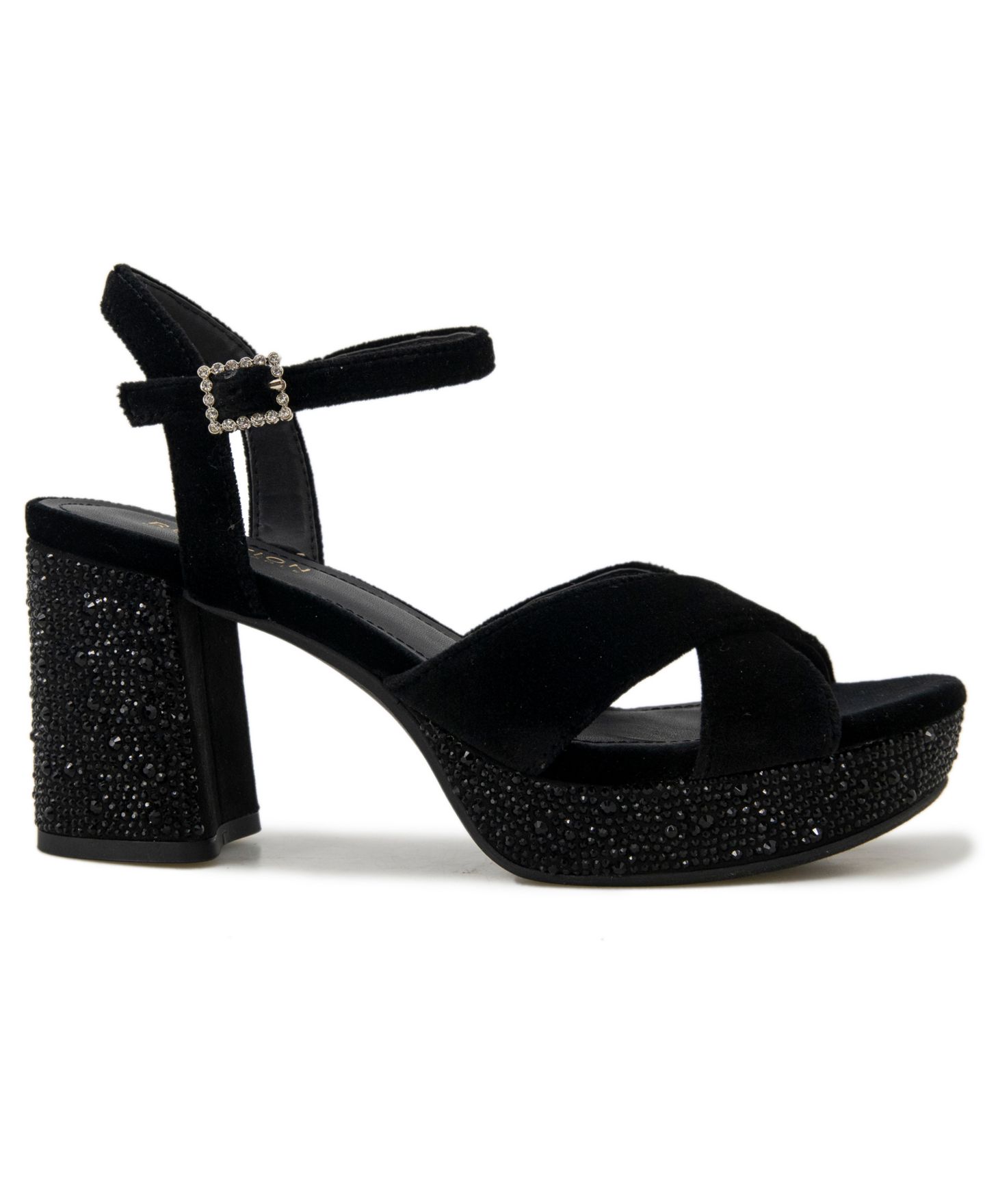 Женские сандалии Kenneth Cole Reaction Reeva Velvet Platform Dress Sandals, цвет: Чёрный бархатный — фото 2