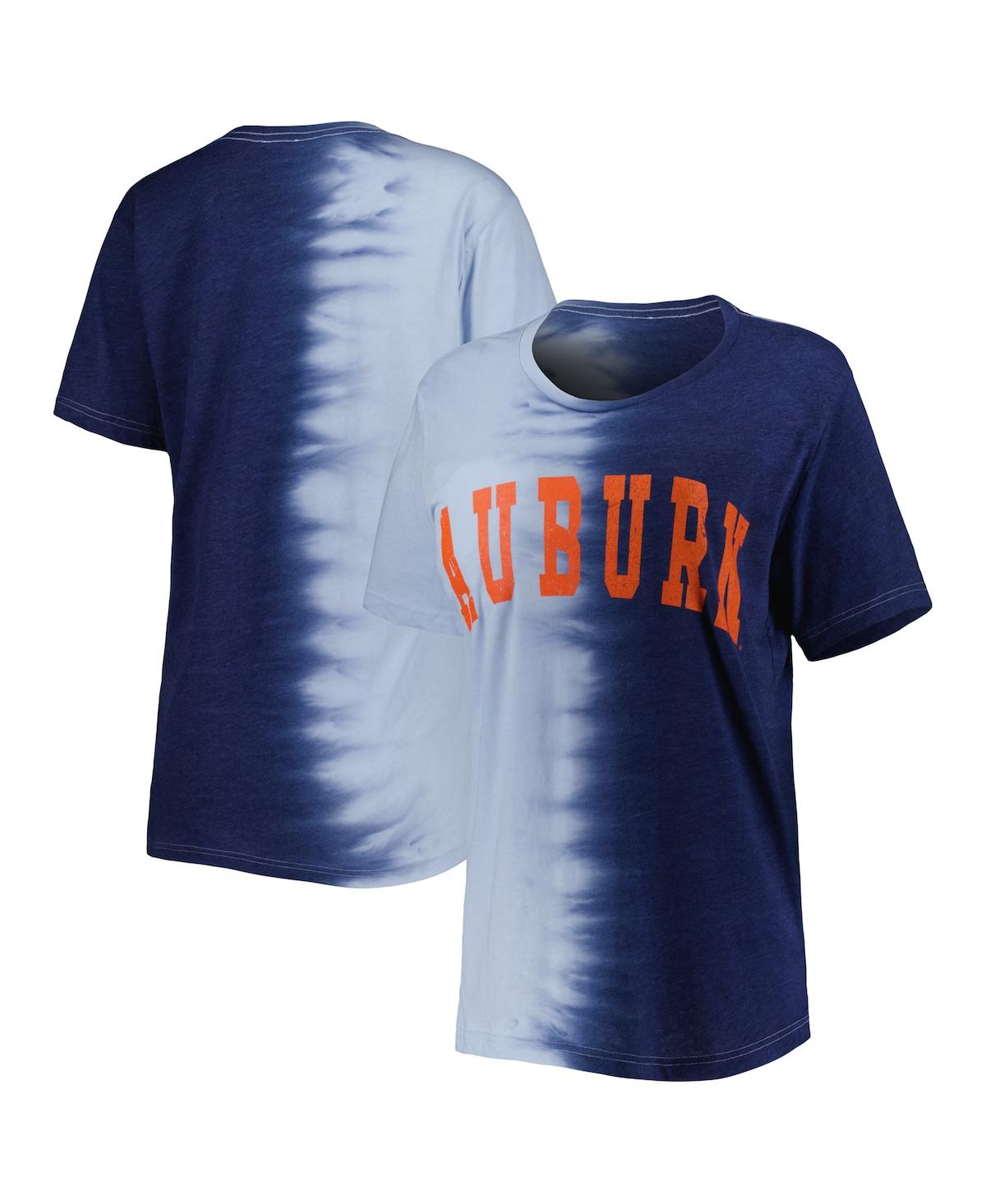 GAMEDAY COUTURE WOMEN'S GAMEDAY COUTURE NAVY AUBURN TIGERS FIND YOUR GROOVE SPLIT-DYE T-SHIRT 