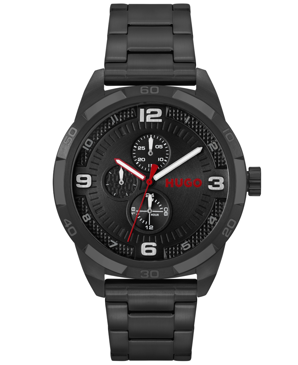 Men's Grip Black Ionic Plated Steel Bracelet Watch, 46mm - Black