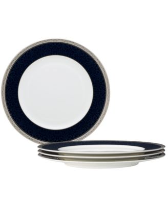 Noritake Odessa Cobalt Platinum Dinnerware Collection In White