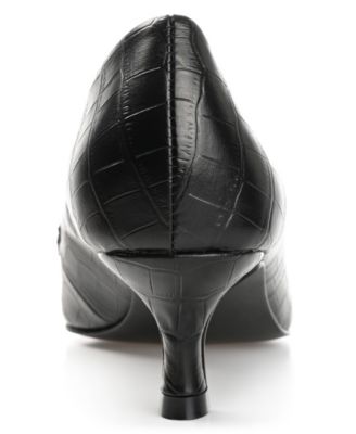 Women's Celina Kitten Heel Loafer Square Toe Pumps