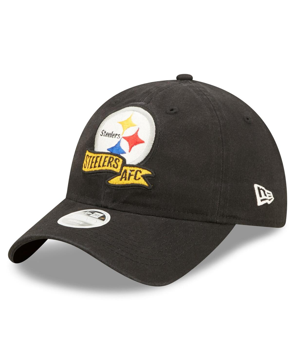 Women's New EraPittsburgh Steelers 2022 Sideline Adjustable 9TWENTY Hat - Black