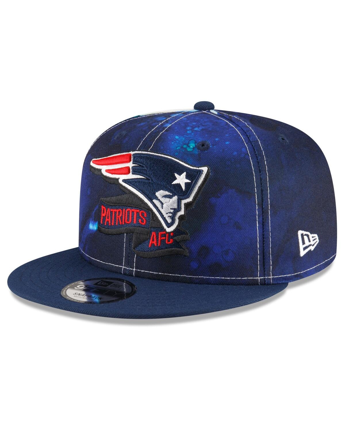 Shop New Era Men's  Navy New England Patriots 2022 Sideline 9fifty Ink Dye Snapback Hat