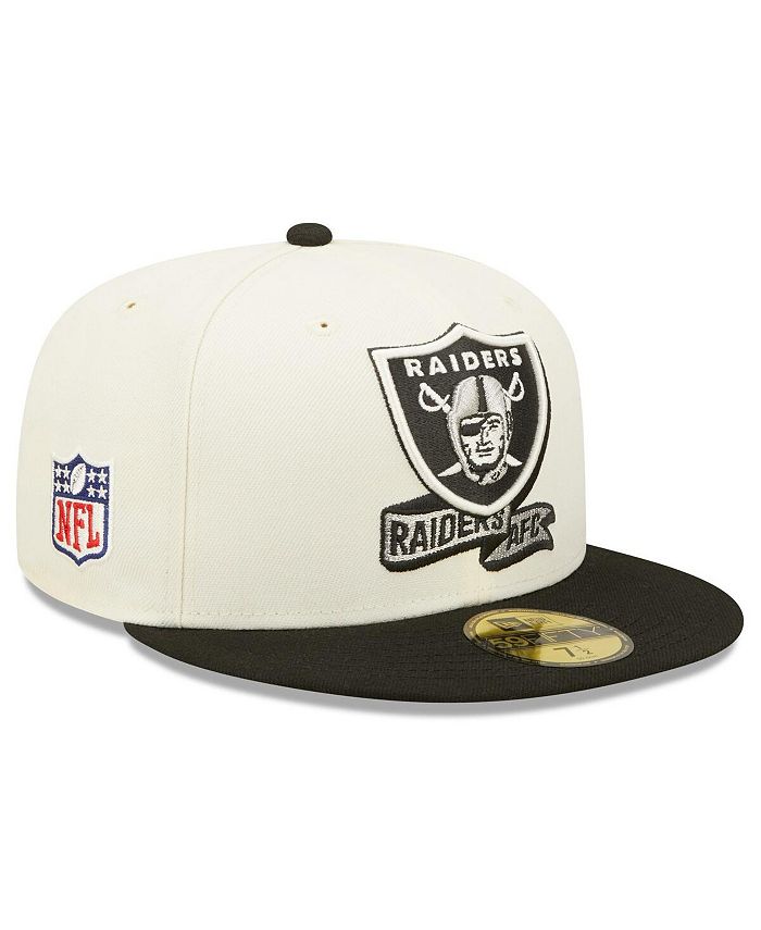 New Era Men's Cream, Black Las Vegas Raiders 2022 Sideline 59FIFTY