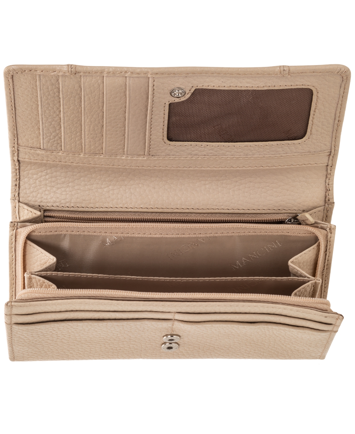 Mancini Women's Pebbled Collection Rfid Secure Mini Clutch Wallet