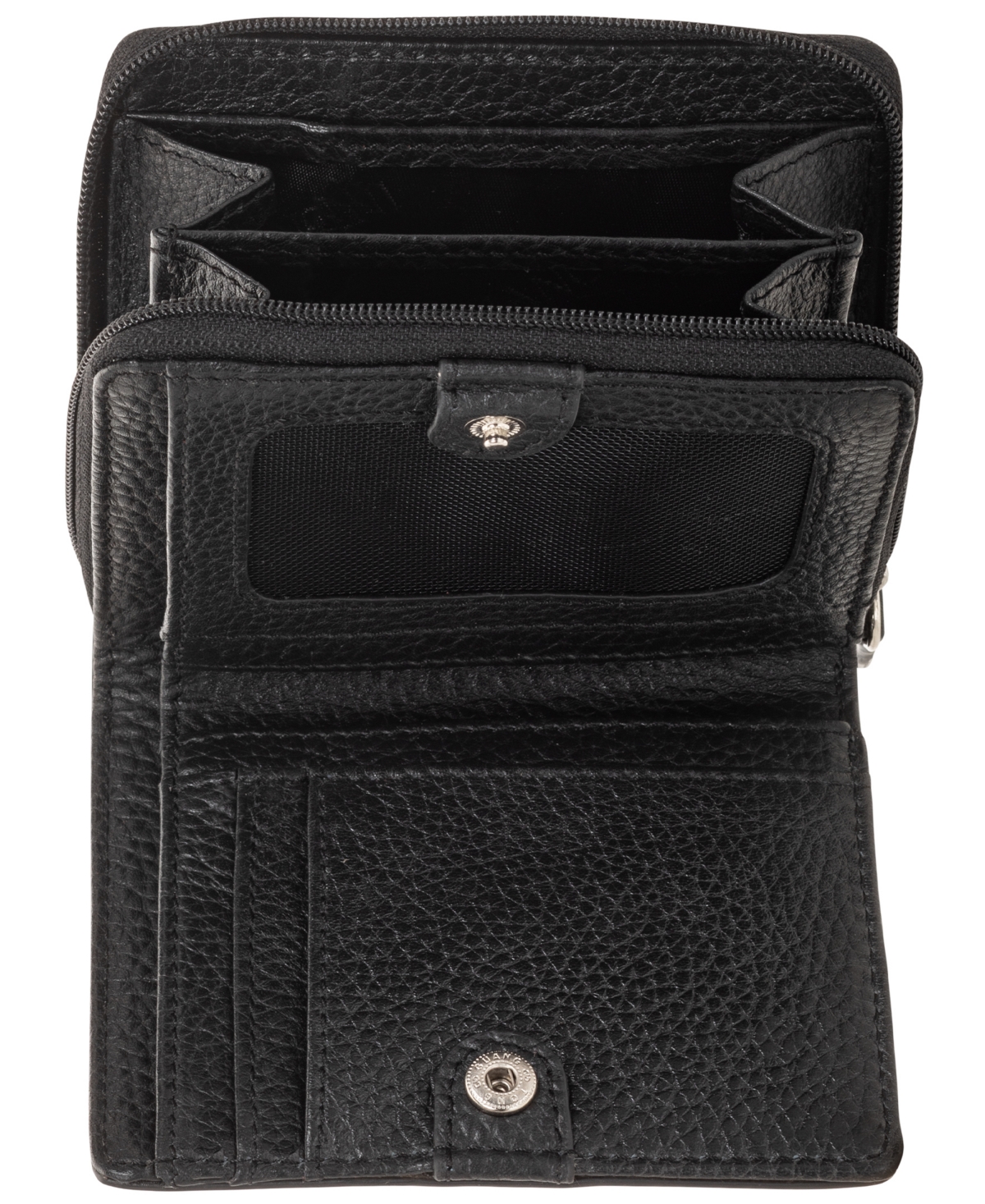 Mancini Women's Pebbled Collection Rfid Secure Mini Clutch Wallet