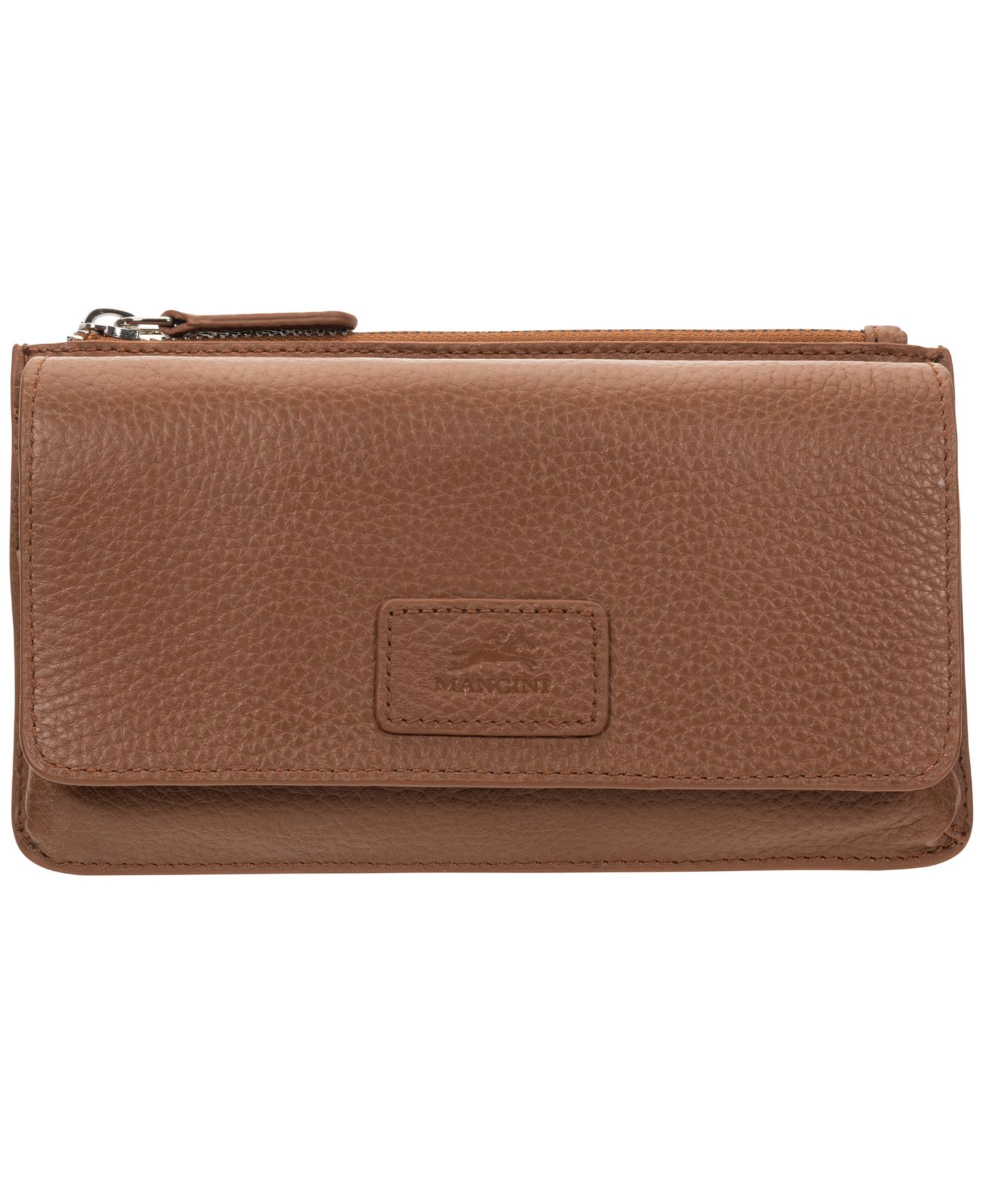 Женский кошелёк Mancini Pebbled Collection RFID Secure Crossbody, цвет: Верблюжий — фото 1
