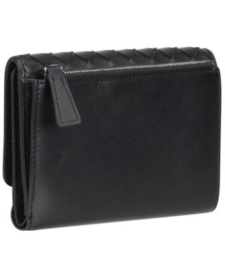 Women's Basket Weave Collection RFID Secure Mini Clutch Wallet