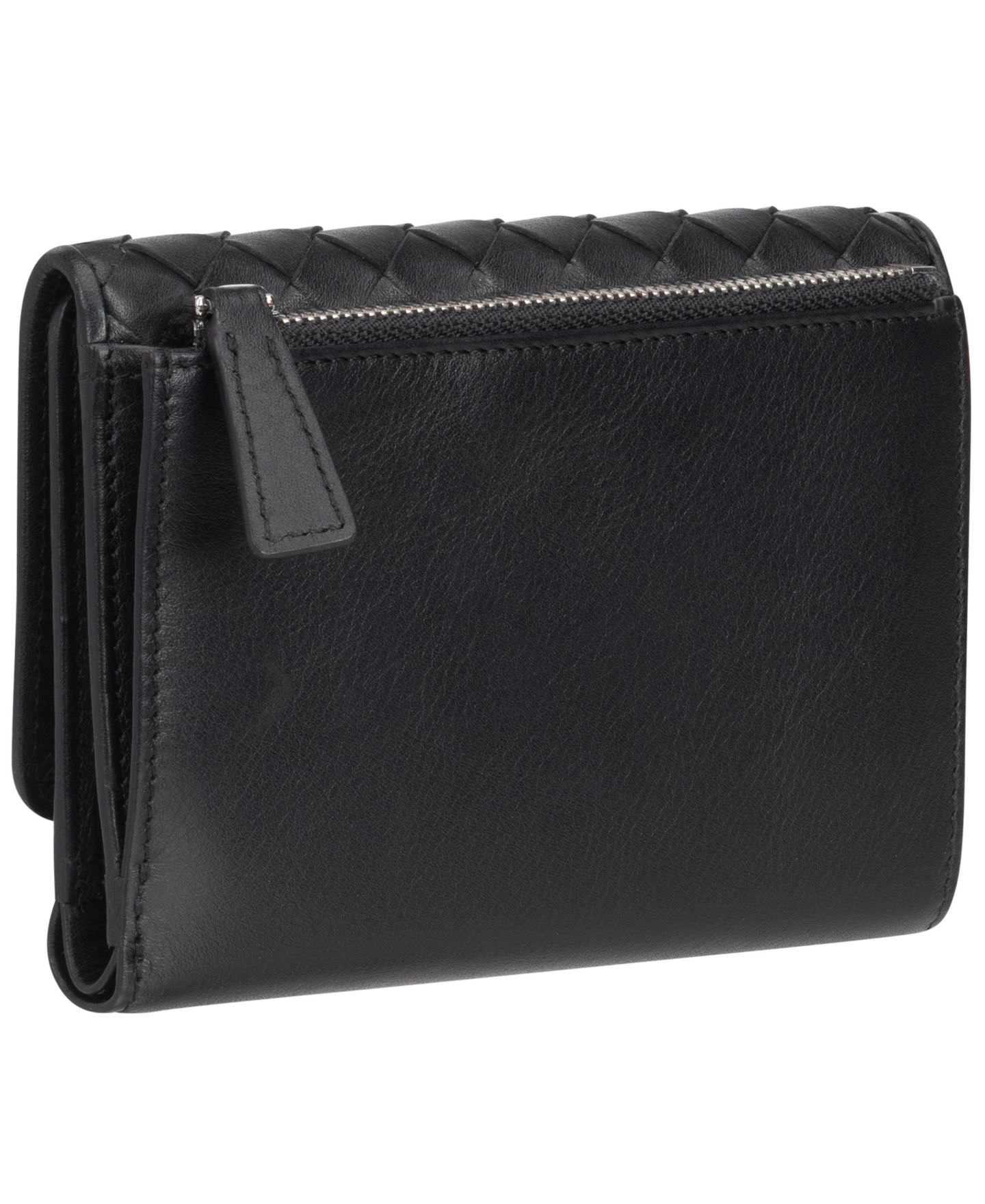 Женский кошелёк Mancini Basket Weave Collection RFID Secure Mini Clutch Wallet, цвет: Чёрный — фото 3