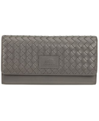 Women's Basket Weave Collection RFID Secure Quadruple Fold Wallet