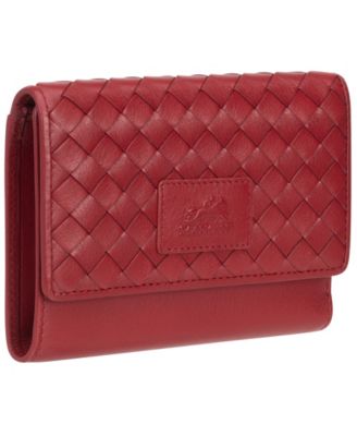Women's Basket Weave Collection RFID Secure Mini Clutch Wallet