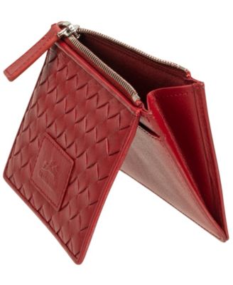 Women's Basket Weave Collection RFID Secure Card Case and Coin Pocket