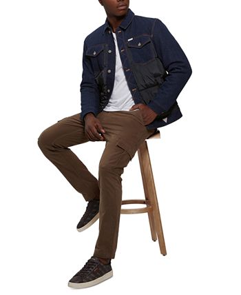 GUESS Men's New Artica Hybrid Quilt and Denim Trucker Jacket - Macy's