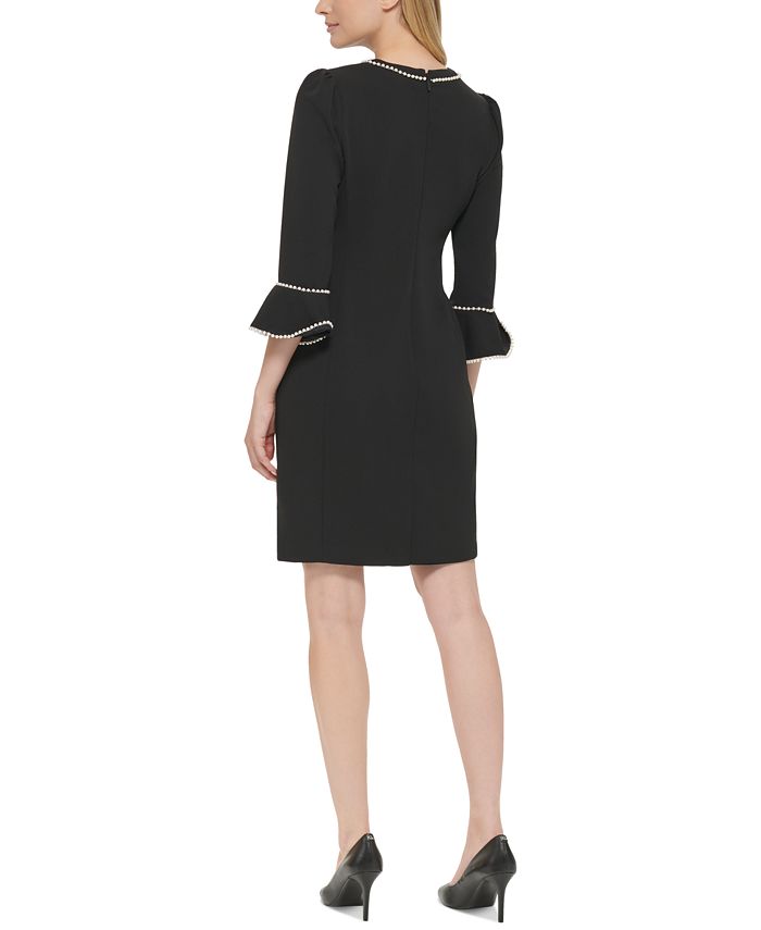 KARL LAGERFELD PARIS Women's ImitationPearlTrim Sheath Dress Macy's