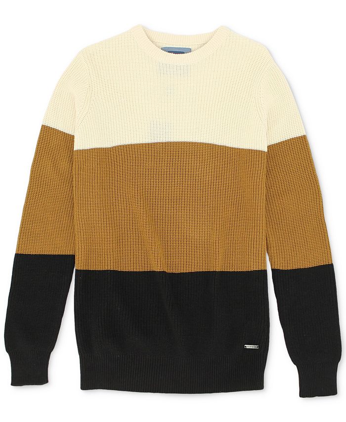 microscopisch alleen Praten tegen Kangol Men's Crewneck Colorblock Striped Sweater - Macy's