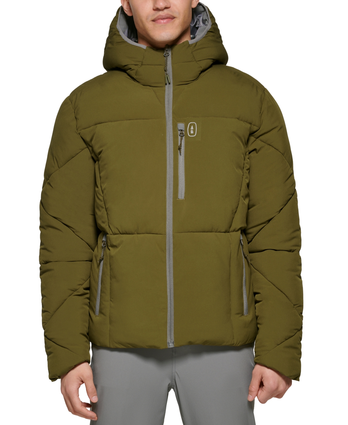Men's Glacier Quilted Full-Zip Hiking Puffer Jacket - Black Beauty