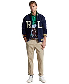 Men's Letterman Jacket, Polo Shirt & Chino Pants