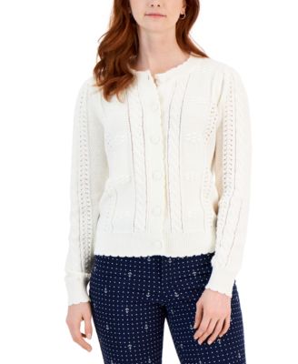 Charter Club - Women's Scalloped Edge Knit Cardigan
