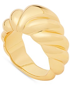 Gold-Tone French Twist Statement Ring
