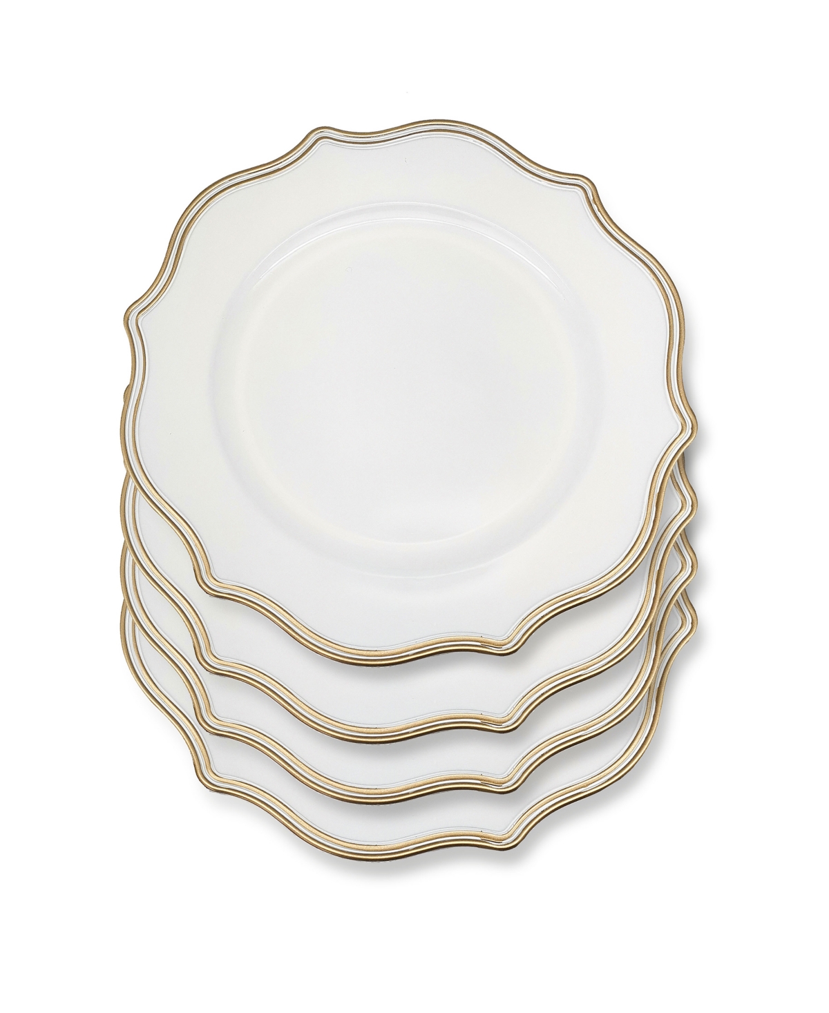 American Atelier Lacey Charger Plates 13" Set, 4 Pieces In White