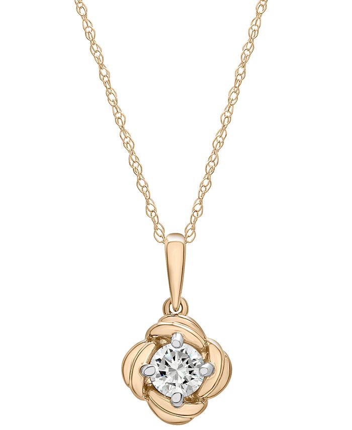 Macy's diamond solitaire shop necklace