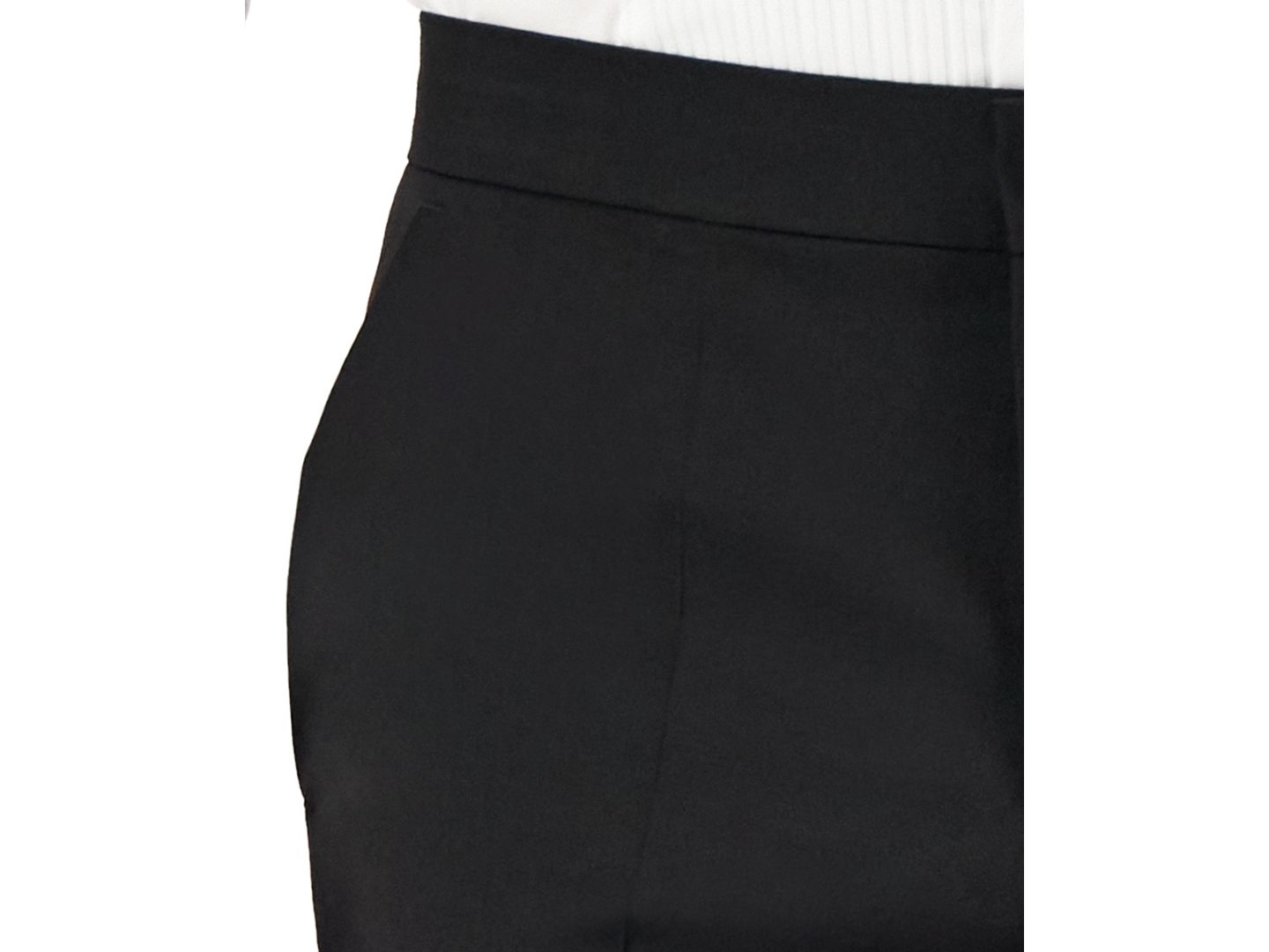 Мужские брюки Hugo Boss Men Unfinished Hem Modern-Fit Wool Blend Super Flex Stretch Tuxedo Pant, цвет: Чёрный — фото 5
