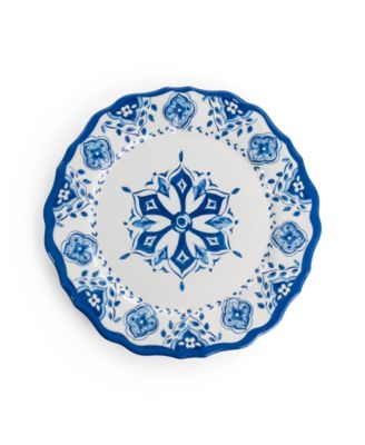 Blue Flower Melamine 12 Pc. Dinnerware Set, Set of 4