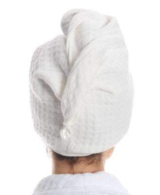 Waffle Twist Cotton Hair Towel, 10&amp;quot; x 26&amp;quot;