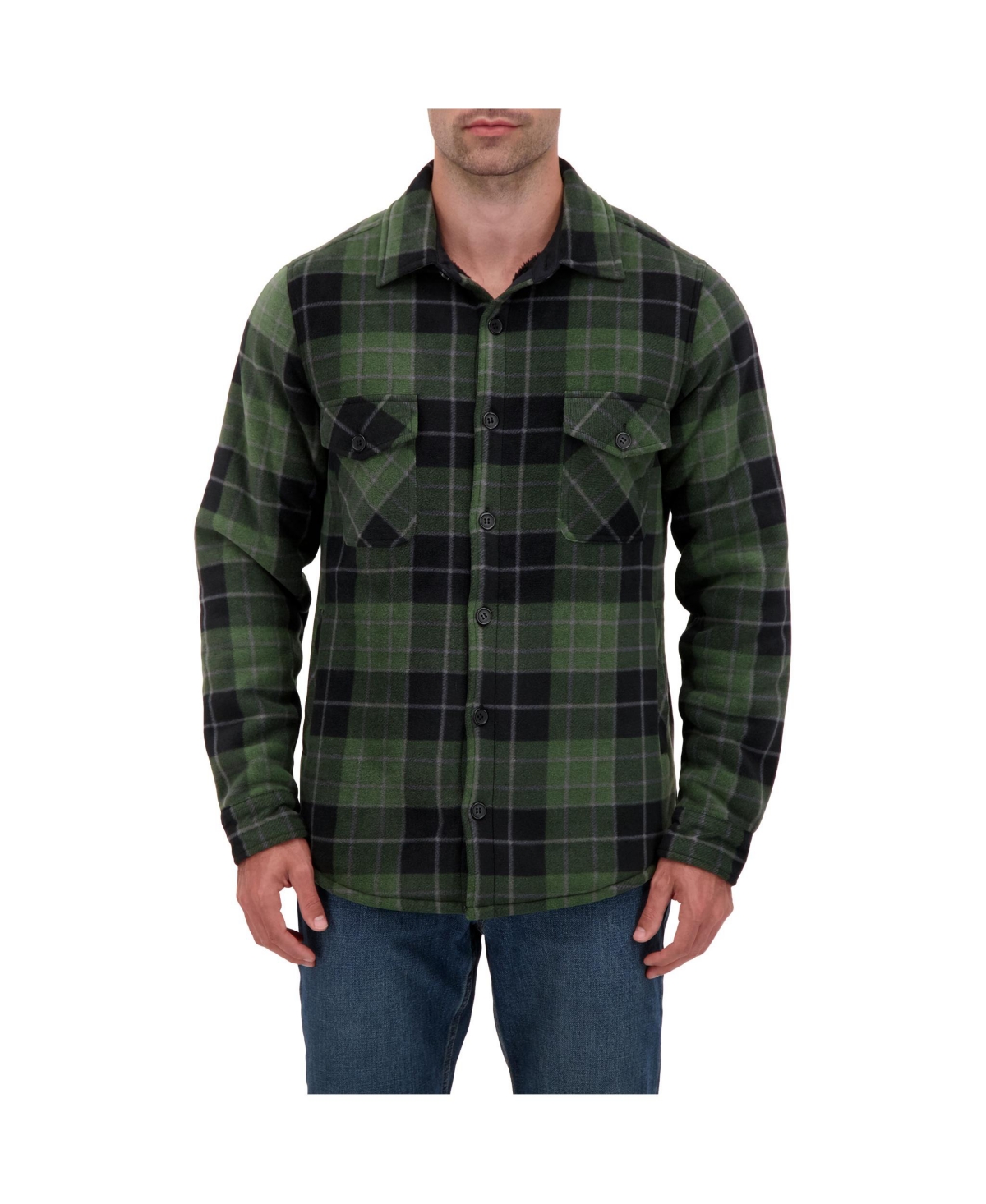 Men's Jax Long Sleeve Plaid Shirt Jacket - Hunter Black