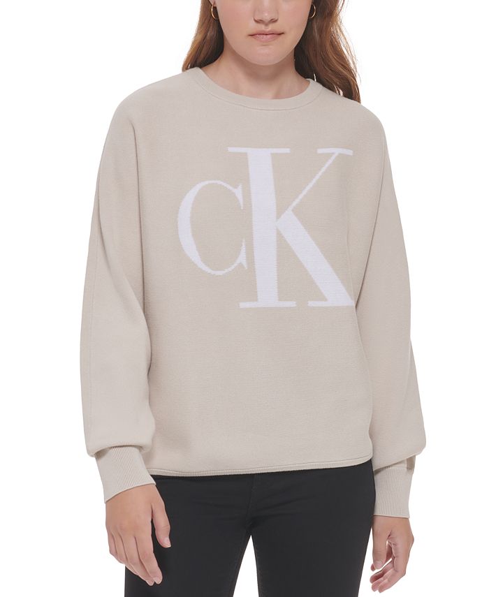 Calvin Klein Jeans Women's Monogram Dolman Knit Top & Reviews - Sweaters -  Juniors - Macy's