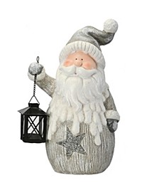 15" Winter Santa Candleholder Figurine