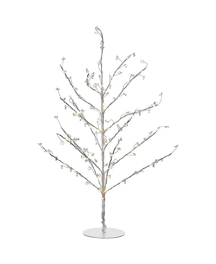 National Tree Company 24" PreLit Metal Wire Tree with Clear Beads Macy's