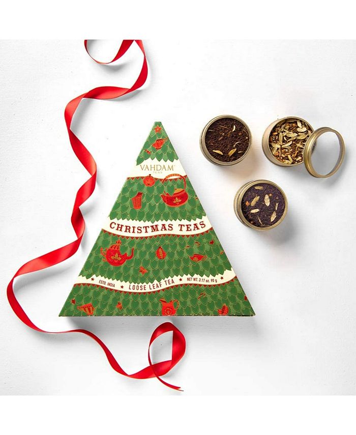 Vahdam Teas Christmas Tree Loose Leaf Tea Gift Set, 3 Piece Macy's