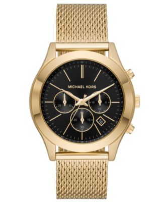 MICHAEL KORS Runway Chronograph Black Dial Gold-Tone outlet Men's Watch