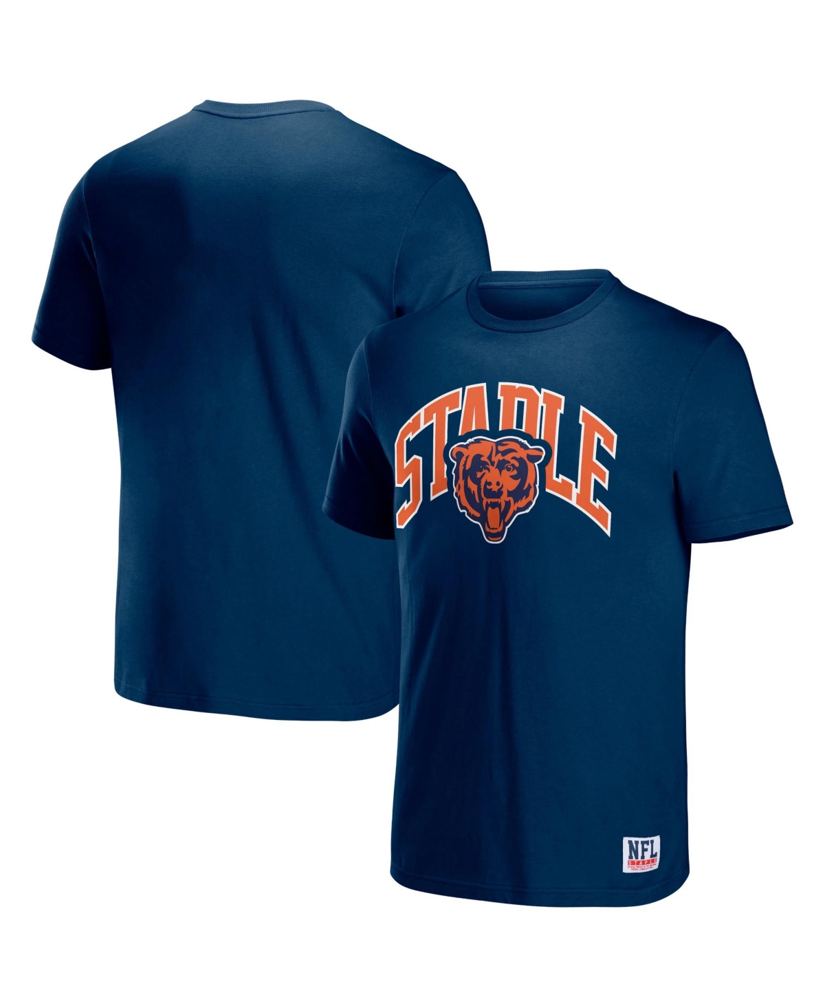 Shop Nfl Properties Men's Nfl X Staple Navy Chicago Bears Lockup Logo Short Sleeve T-shirt