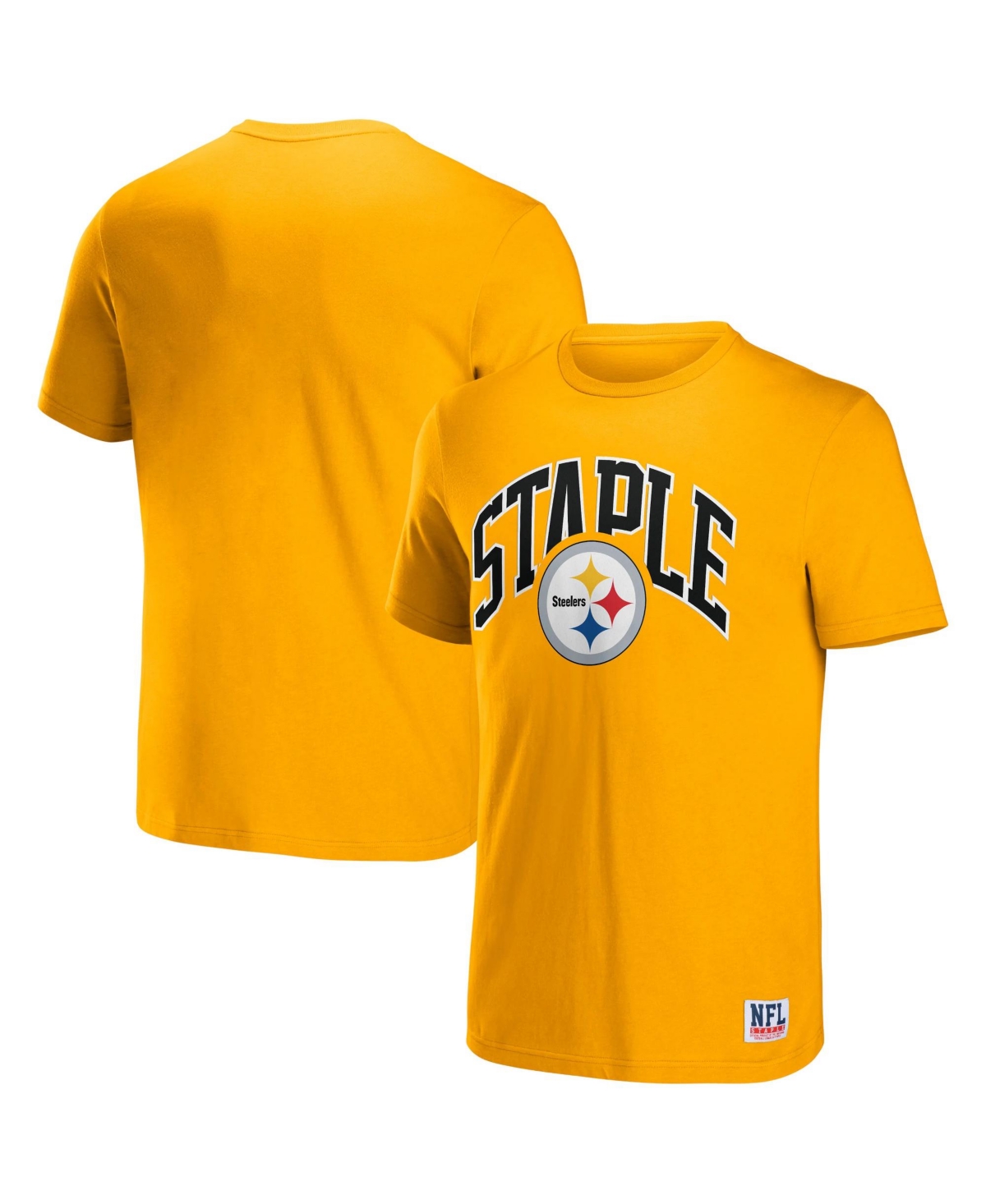 Nfl Properties Men's Nfl X Staple Yellow Pittsburgh Steelers Lockup Logo Short Sleeve T-shirt