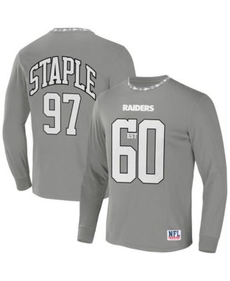 Men s NFL X Staple Gray Las Vegas Raiders Core Long Sleeve Jersey Style T shirt Macy s