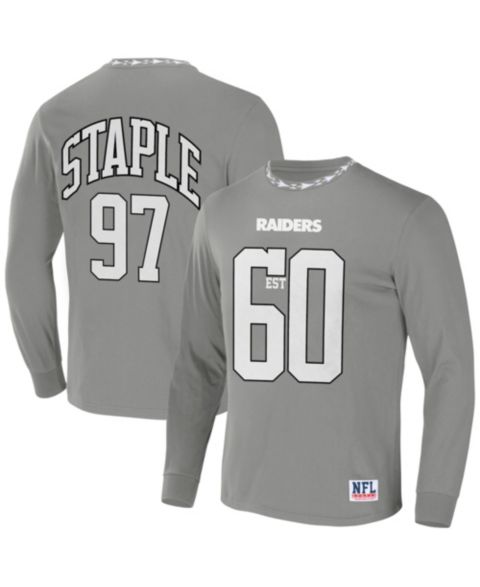 Мужская футболка NFL Properties NFL X Staple Gray Las Vegas Raiders Core Long Sleeve Jersey Style