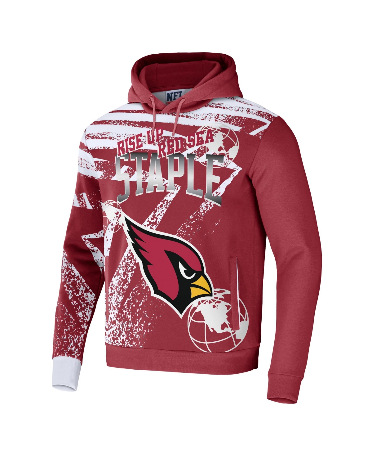 Shop Nfl Properties Men's Nfl X Staple Cardinal Arizona Cardinals Team Slogan All Over Print Pullover Hoodie