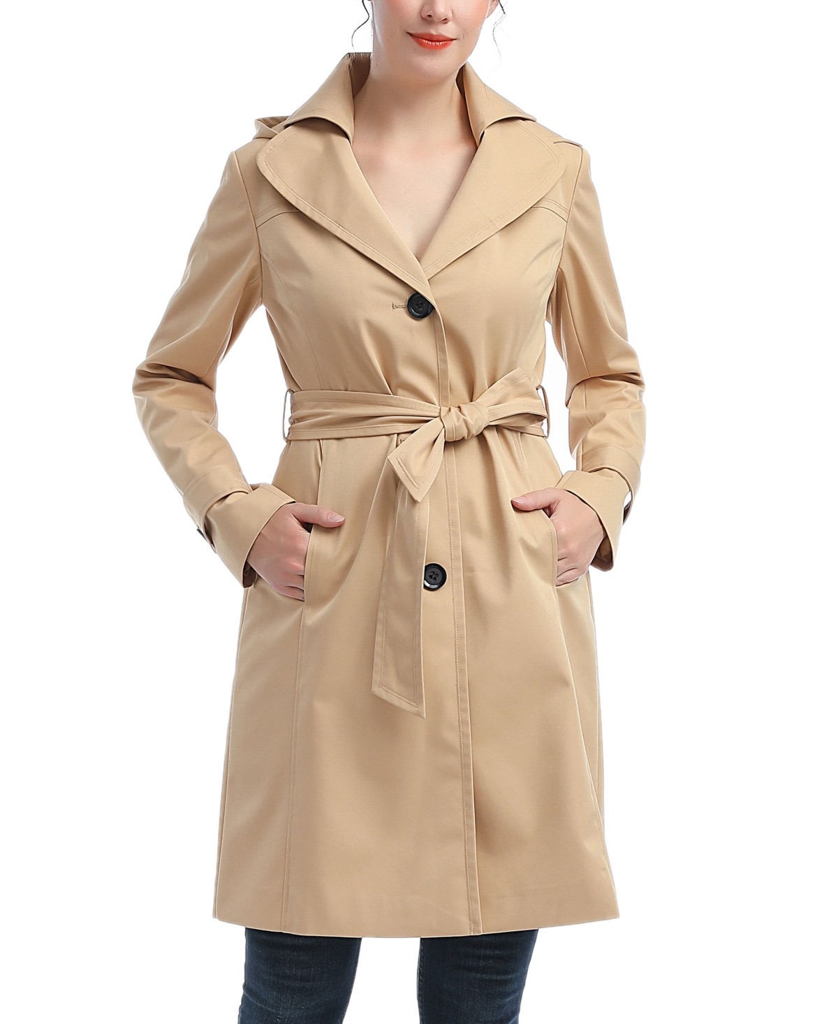 Kimi + Kai Women's Adel Water-Resistant Hooded Trench Coat