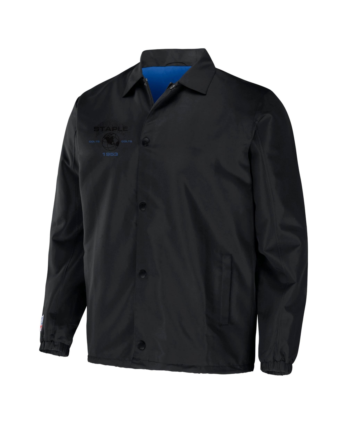 Shop Nfl Properties Men's Nfl X Staple Black Indianapolis Colts Embroidered Nylon Jacket