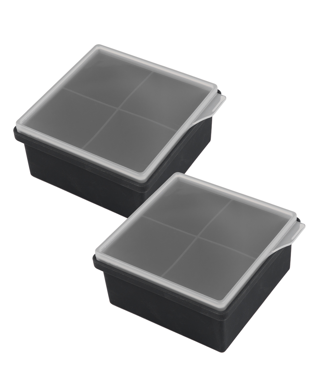 Cambridge 4 Cube Silicone Ice Molds, Set Of 2 In Black