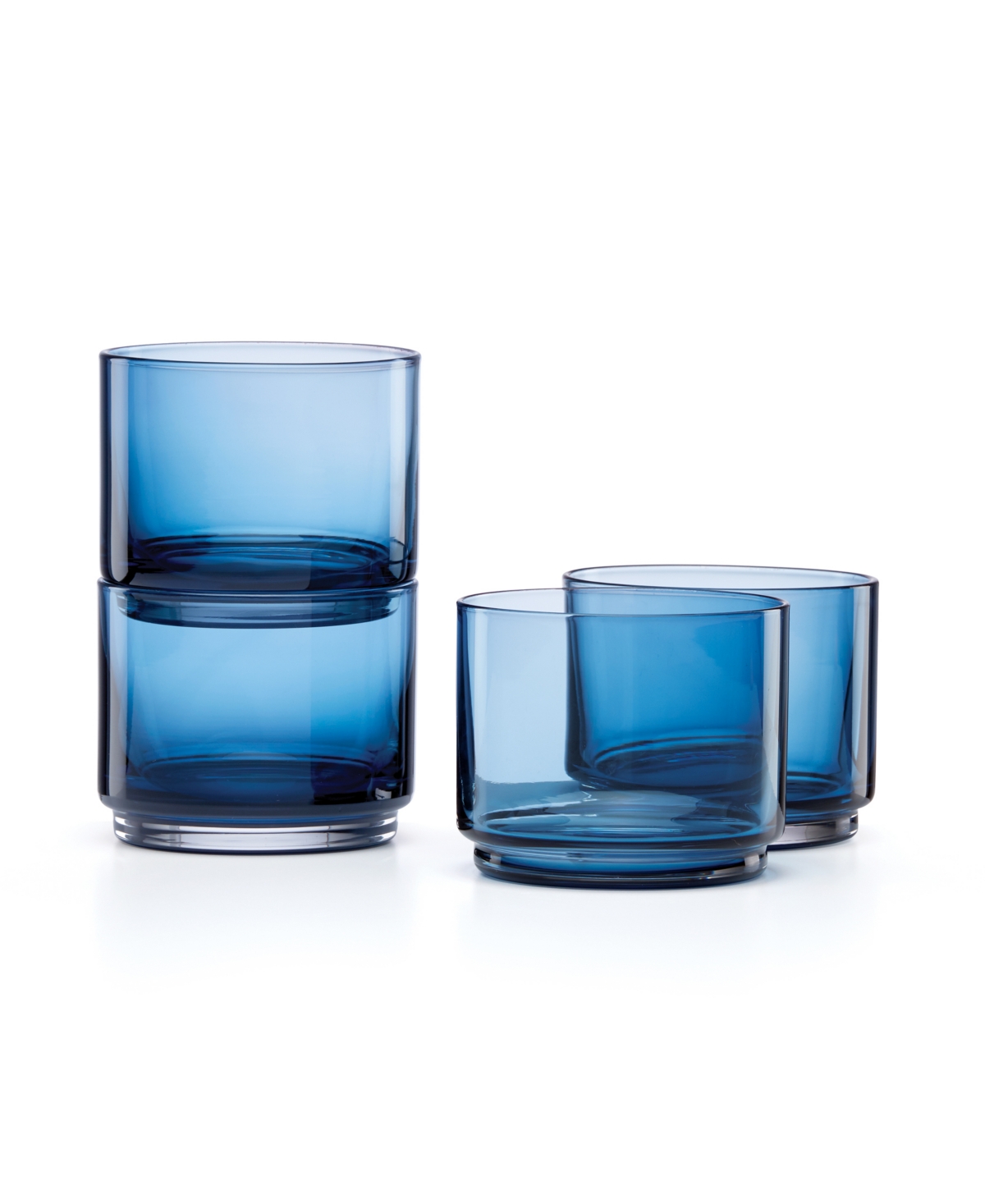 Shop Lenox Tuscany Classics Stackable Short Glasses Set, 4 Piece In Blue