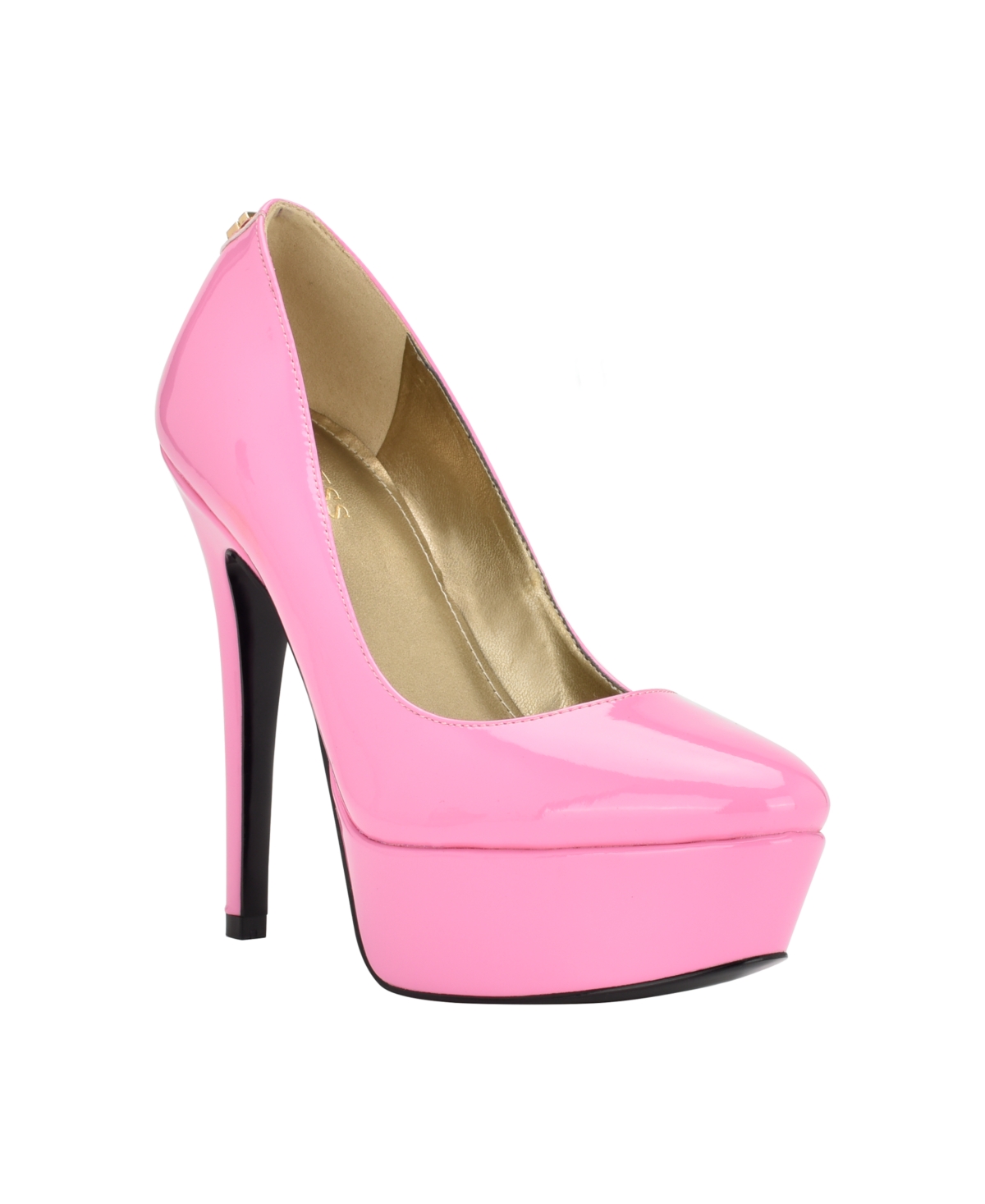 Women's Cador Platform Almond Toe Pumps - Pink Patent- Faux Patent Leather